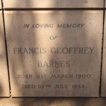 BARNES Francis Geoffrey 1900-1953