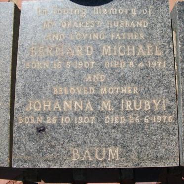 BAUM Bernard Michael 1907-1971 &amp; Johanna M. 1907-1976
