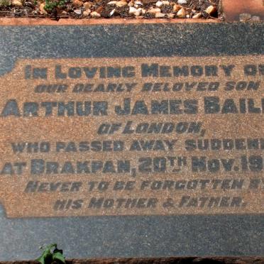 BAILEY Arthur James -1928