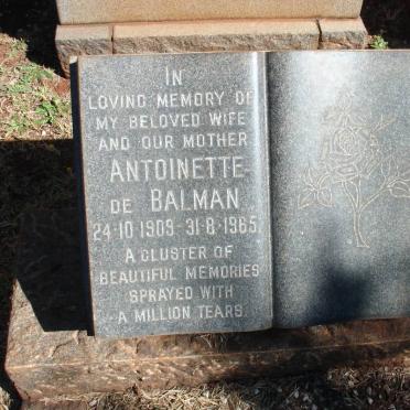 BALMAN Antoinette, de 1909-1965