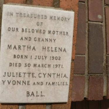BALL Martha Helena 1902-1971