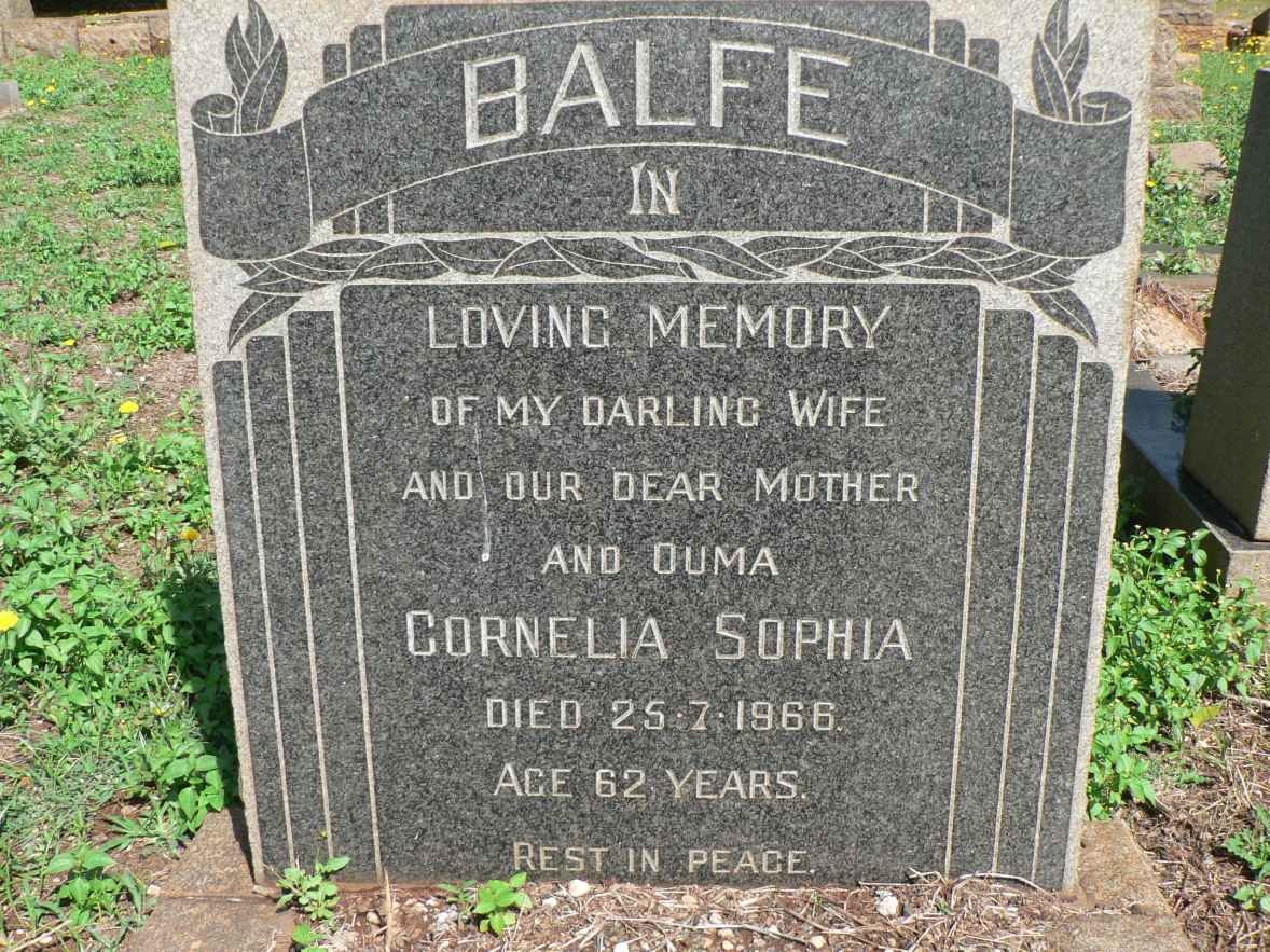 BALFE Cornelia Sophia -1966 :: FINNEGAN Mary Terese 1928-1992