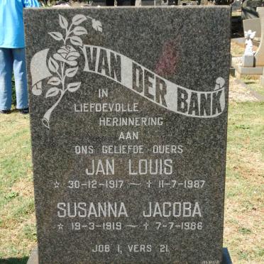 BANK Jan Louis, van der 1917-1987 &amp; Susanna Jacoba 1919-1986