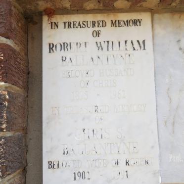 BALLANTYNE Robert William 1895-1962 &amp; Chris S. 1902-1991