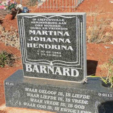 BARNARD Martina Johanna Hendrina 1954-2012