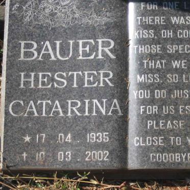 BAUER Hester Catarina 1935-2002