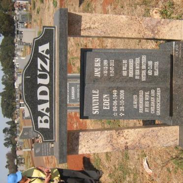 BADUZA Sivuyile Eden 1949-2008 Jane Busi 1959-2012