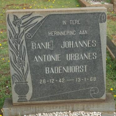 BADENHORST Johannes Antonie Urbanes 1942-1968