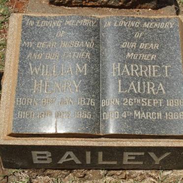 BAILEY William Henry 1876-1955 &amp; Harriet Laura 1896-1966