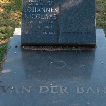 BANK Johannes Nicolaas,  van der 1912-1985
