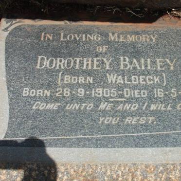 BAILEY Dorothey nee WALDECK 1905-1957