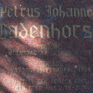 BADENHORST Petrus Johannes 1916-1994