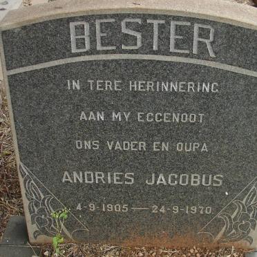 BESTER Andries Jacobus 1905-1970