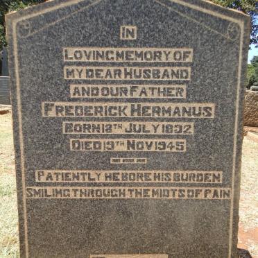 BERRY Frederick Hermanus 1892-1945