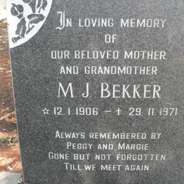 BEKKER M.J. 1906-1971