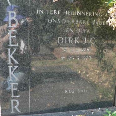 BEKKER Dirk J.C. 1890-1973