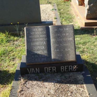 BERG Martha Zophia Cornelia, van der 1910-1980