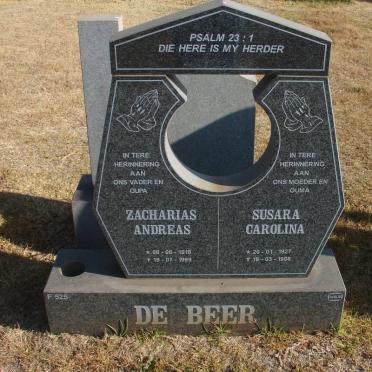BEER Zacharias Andreas, de 1918-1999 &amp; Susara Carolina 1927-1998