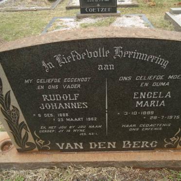 BERG Rudolf Johannes, van den 1888-1962 &amp; Engela Maria 1889-1975