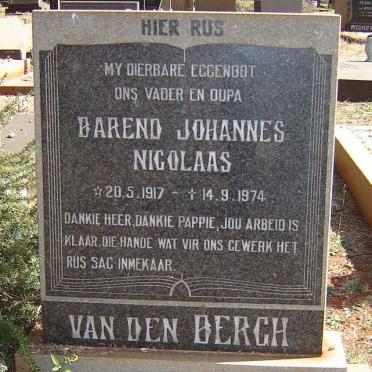 BERGH Barend Johannes Nicolaas, van den 1917-1994