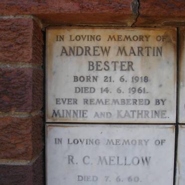 BESTER Andrew Martin 1918-1961 :: MELLOW R.C. -1960