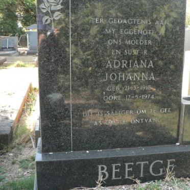 BEETGE Adriana Johanna 1918-1974