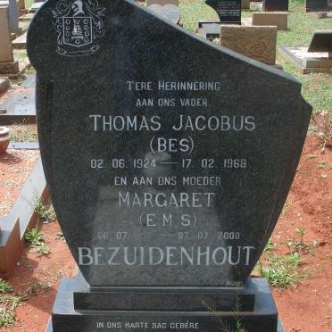 BEZUIDENHOUT Thomas Jacobus 1924-1968 &amp; E.M.S. 1932-2000