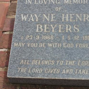 BEYERS Wayne Henry 1966-1989