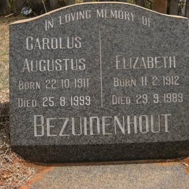 BEZUIDENHOUT Carolus Augustus 1911-1999 &amp; Elizabeth 1912-1989
