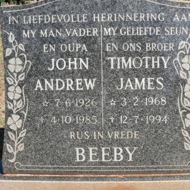 BEEBY John Andrew 1926-1985 :: BEEBY Timothy James 1968-1994
