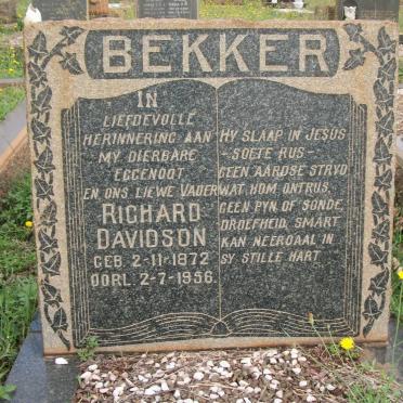 BEKKER Richard Davidson 1872-1956