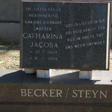 BECKER Catharina Jacoba nee STEYN 1909-1994