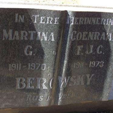 BEROWSKY Coenraad F.J.C. 1911-1973 &amp; Martina G. 1911-1970