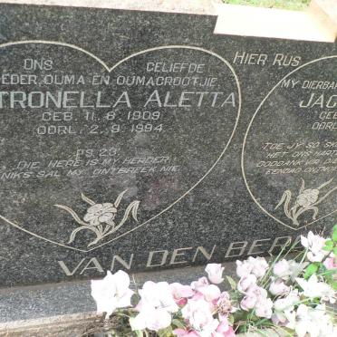 BERG Jacobus Dirk 1907-1955 &amp; Petronella Aletta 1909-1994