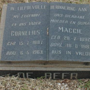 BEER Cornelius, de 1887-1963 &amp; Maggie 1892-1985
