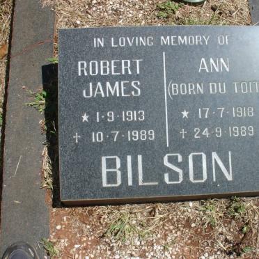 BILSON Robert James 1913-1989 &amp; Ann DU TOIT 1918-1989