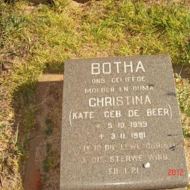 BOTHA Christina nee DE BEER 1899-1981