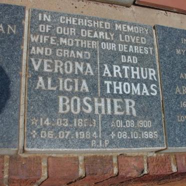 BOSHIER Arthur Thomas 1900-1985 &amp; Verona Alicia 1899-1984