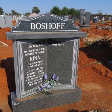 BOSHOFF Rina 1949-2013