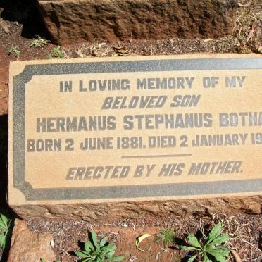 BOTHA Hermanus Stephanus 1881-1925
