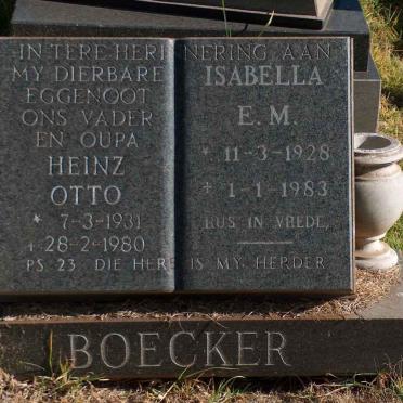 BOECKER Heinz Otto 1931-1980 &amp; Isabella E.M. 1928-1983