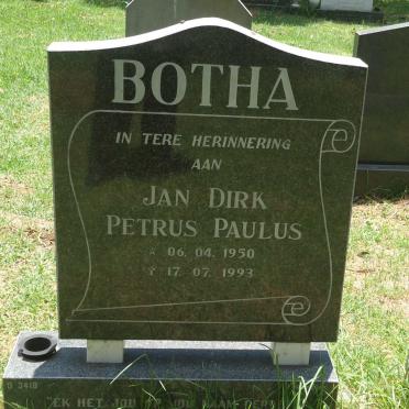 BOTHA Jan Dirk Petrus Paulus 1950-1993