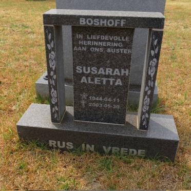 BOSHOFF Susarah Aletta 1944-2003