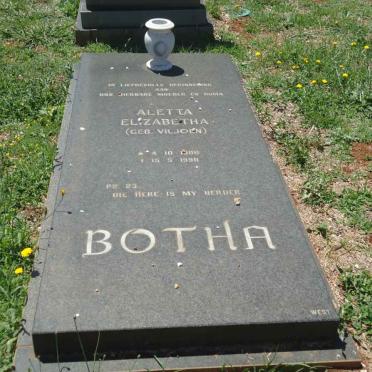 BOTHA Aletta Elizabeth nee VILJOEN