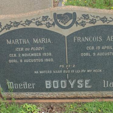 BOOYSE Francois Abraham 1931-1960 &amp; Martha Maria DU PLOOY 1938-1960