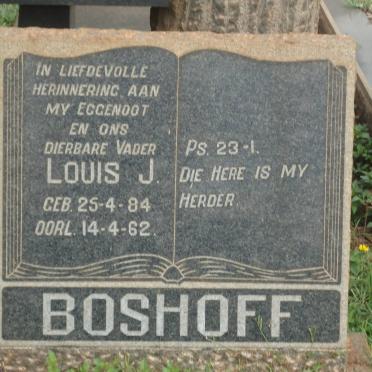 BOSHOFF Louis J. 1884-1962