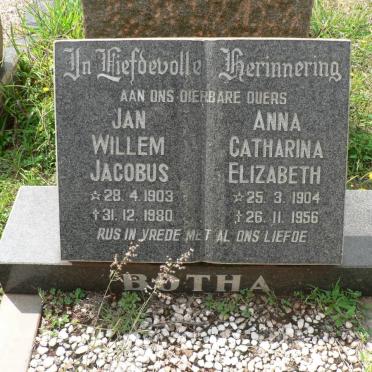 BOTHA Jan Willem Jacobus 1903-1980 &amp; Anna Catharina Elizabeth 1904-1956