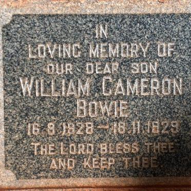 BOWIE William Cameron 1928-1929