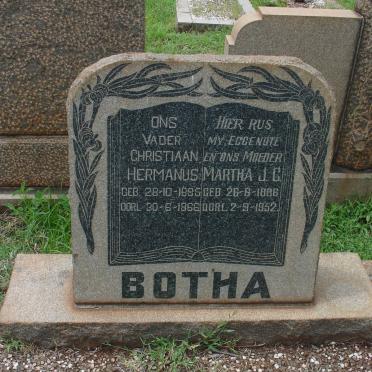 BOTHA Christiaan Hermanus 1885-1966 &amp; Martha J.C. 1886-1952