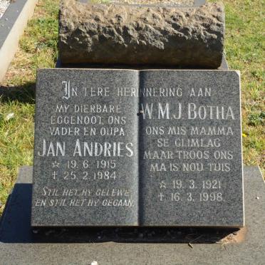 BOTHA Jan Andries 1915-1984 &amp; W.M.J. 1921-1998